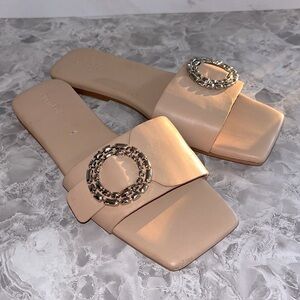 NEW Open edit lely nude flat sandal slide 8.5